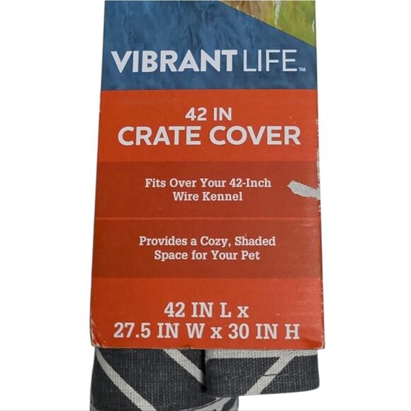 Vibrant Life Grey and White 42" Crate Cover - Picture 3 of 5